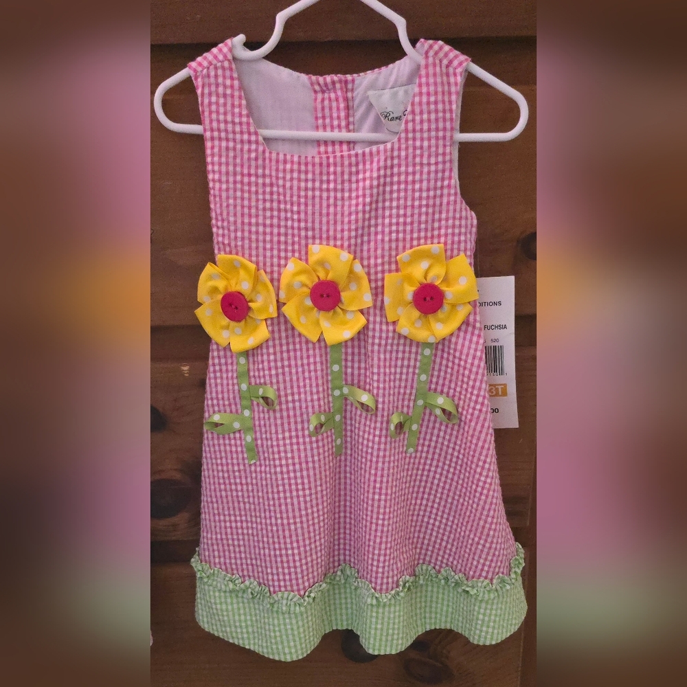 3T Counting Daisies pink flower dress - new with tags